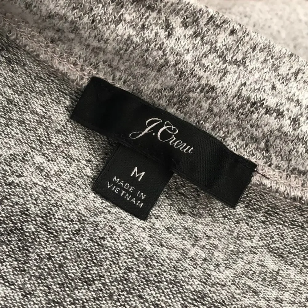 J. Crew Gray Faux Wrap Crossover Heather Knit Pullover Sweater Size Medium